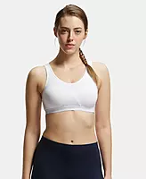 Jockey Wirefree Non Padded Super Combed Cotton Stretch Full Coverage Slip-On Active Bra and Moisture Move Treatment - 1376