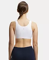 Jockey Wirefree Non Padded Super Combed Cotton Stretch Full Coverage Slip-On Active Bra and Moisture Move Treatment - 1376