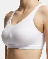 Jockey Wirefree Non Padded Super Combed Cotton Stretch Full Coverage Slip-On Active Bra and Moisture Move Treatment - 1376