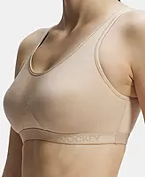 Jockey Wirefree Non Padded Super Combed Cotton Stretch Full Coverage Slip-On Active Bra and Moisture Move Treatment - 1376