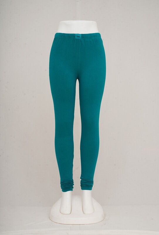 Women Sea Green Churidhar Leggings