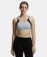 JOCKEY Wirefree Padded Super Combed Cotton Elastane Stretch Full Coverage Racerback Styling Active Bra with StayFresh & Moisture Move Treatment 1380