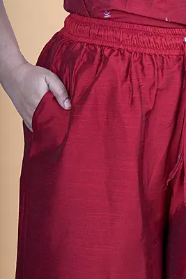 Women Flared Solid Palazzo - Red