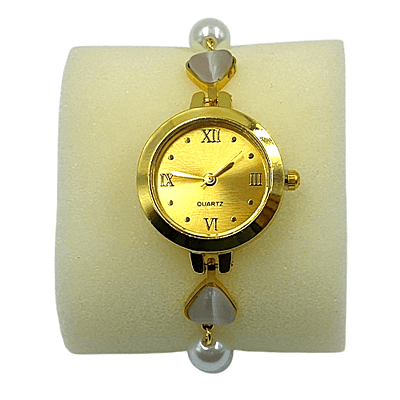 Elegant Gold Pearl Teardrop Bracelet Watch for Women - Adjustable