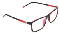 Unisex Rectangular Spectacle Frame. Red &Black Color Frame. Size-MEDIUM.
