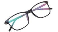 Unisex Rectangular Medium Spectacle Frames. Glossy Black Color Frame.