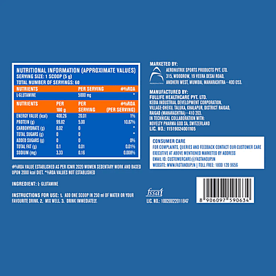 Glutamine Unflavoured 30 serv 300 grms jar Glutamine Unflavoured 30 serv 300 grms jar