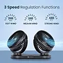Portronics 2679 Twin Cool Fan – Table & Car Fan | 3 Speed | Noiseless | USB Powered | Black