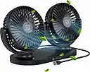 Portronics 2679 Twin Cool Fan – Table & Car Fan | 3 Speed | Noiseless | USB Powered | Black