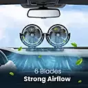 Portronics 2679 Twin Cool Fan – Table & Car Fan | 3 Speed | Noiseless | USB Powered | Black