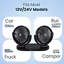 Portronics 2679 Twin Cool Fan – Table & Car Fan | 3 Speed | Noiseless | USB Powered | Black