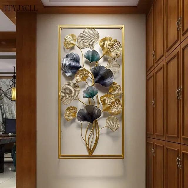 DAD Framed Ginkgo Leaf Metal Wall Art - for Living Room, Bedroom, Dining Room, Office .