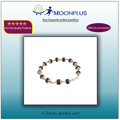 Silver Capped Rudraksha Bracelet Silver Capped Rudraksha Bracelet