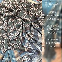 PURE CHANDERI SILK SAREE ssgSCDS22574