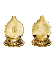 Brass Lakshmi Ganesha Diya Pair - 4.5 inch Height | Auspicious Blessings