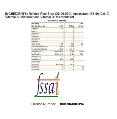 Freedom Physically Refined Rice Bran Oil, 1 L Pouch