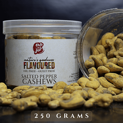 Oil Free Flavoured Salted Pepper Peaks Cashews 250 Grams Oil Free Flavoured Salted Pepper Peaks Cashews 250 Grams