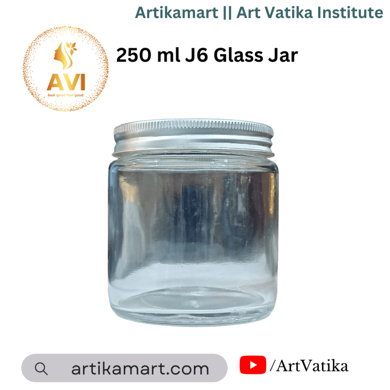 250 ml J6 Glass Jar + SILVER Aluminium Cap 250 ml J6 Glass Jar + SILVER Aluminium Cap