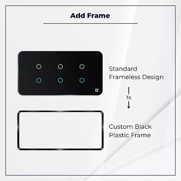 D2Touch Black Plastic Frame For 2M/4M/6M/8M Panel Frame for Acrylic Glossy, Matte & Glass Panels, Add As Accessories Per Panel