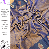 SILK LINEN SAREE  MKTSLIN23614