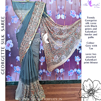 GEORGETTE SILK SAREE ORDSGRS24322