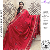 PURE CHANDERI SILK SAREE DCMSCDS24559