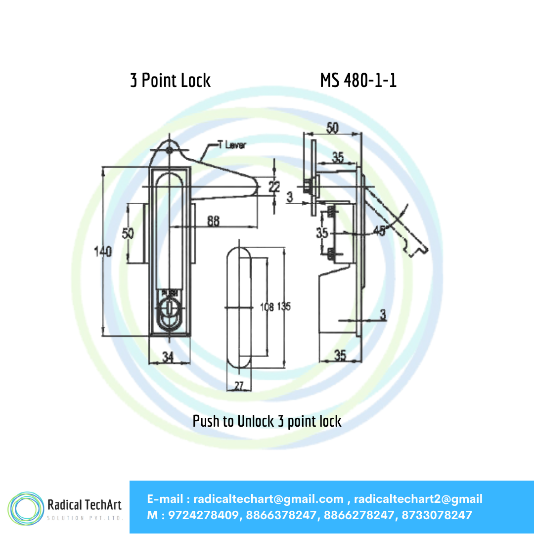 MS 743-1-1, MS 480-1-1 (3 Point Lock)
