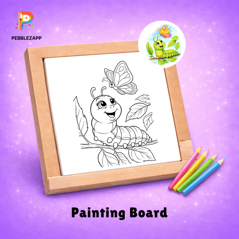 Caterpillar & Butterfly Coloring