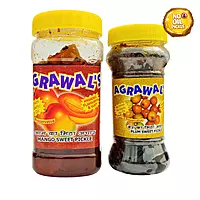 AGRAWAL'S Mango Sweet Pickle and Plum Sweet Pickle Combo 650 GMS