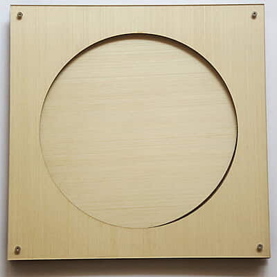 Embroidery Display Frame Veneer Circle in Square Cream 8"