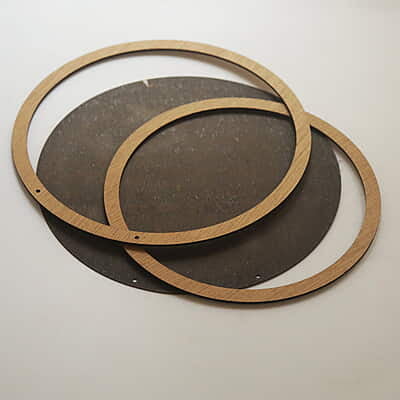 Embroidery Display Frame Veneer Circle Standard  Brown