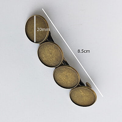 Hair Clip Barrette Bezel Antique Bronze 20 mm Hair Clip Barrette Bezel Antique Bronze 20 mm