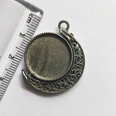 Rotating Double Side Round Pendant Grey Silver Small Rotating Double Side Round Pendant Grey Silver Small