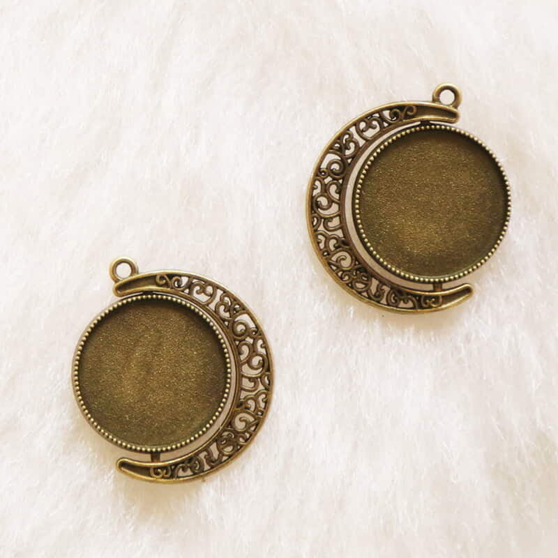 Rotating Double Side Round Pendant Antique Bronze Medium Rotating Double Side Round Pendant Antique Bronze Medium