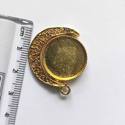 Rotating Double Side Round Pendant Gold Small Rotating Double Side Round Pendant Gold Small