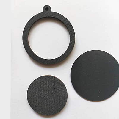Mini Hoop Circle Veneer Black Medium Mini Hoop Circle Veneer Black Medium