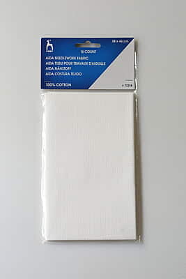 Pony Aida Fabric 38 x 46 cm White 16C Pony Aida Fabric 38 x 46 cm White 16C