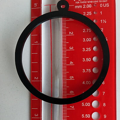 Mini Hoop Circle Black 6cm