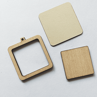 Mini Hoop Rounded Square Veneer Cream Mini Hoop Rounded Square Veneer Cream
