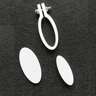 Mini Hoop Vertical Oval White Small Mini Hoop Vertical Oval White Small