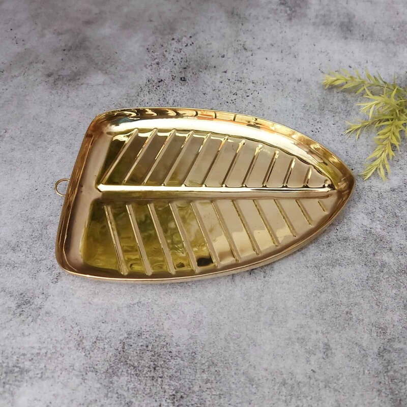 Brass Banana Leaf Plate/Thali Designed Multipurpose Plate