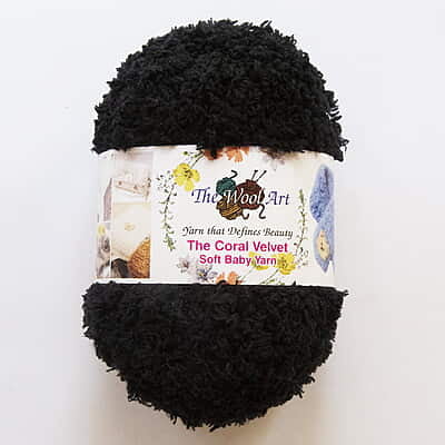 Coral Velvet Soft Baby Yarn Black