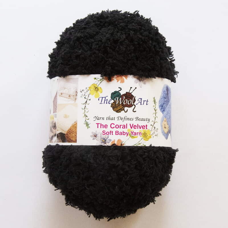 Coral Velvet Soft Baby Yarn Black Coral Velvet Soft Baby Yarn Black