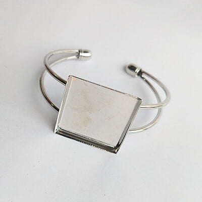 Bracelet Bezel Square Chrome Silver