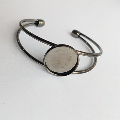 Bracelet Bezel Round Black silver 18 mm Bracelet Bezel Round Black silver 18 mm