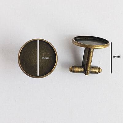 Cufflinks With Round Bezel Antique Bronze Cufflinks With Round Bezel Antique Bronze