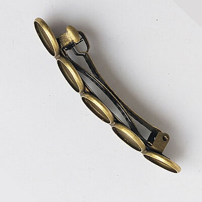 Hair Clip Barrette Bezel Antique Bronze 20 mm Hair Clip Barrette Bezel Antique Bronze 20 mm