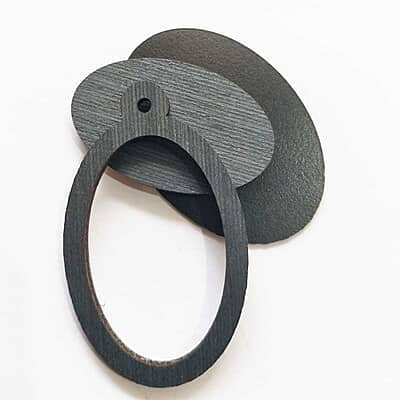 Mini Hoop Ellipse Veneer Black Mini Hoop Ellipse Veneer Black
