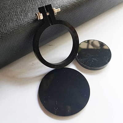 Mini Hoop Circle With Screw Black Medium