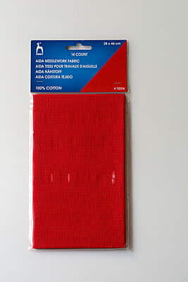Pony Aida Fabric 38 x 46 cm  Red 14C Pony Aida Fabric 38 x 46 cm  Red 14C